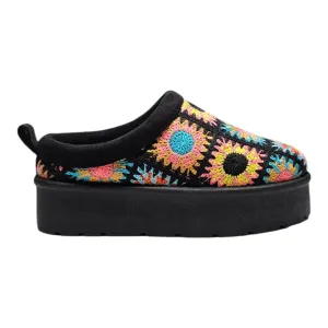 Frosty Platform Crochet Clog Slipper