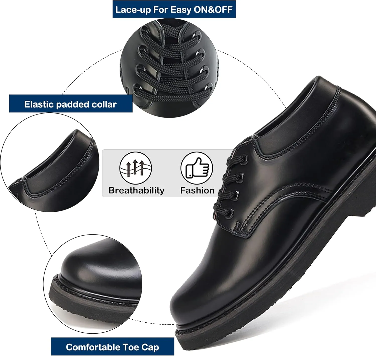HANDPOINT Oxford Men's Slip Resistant Durability Fashion Breathable Work Shoe H82102