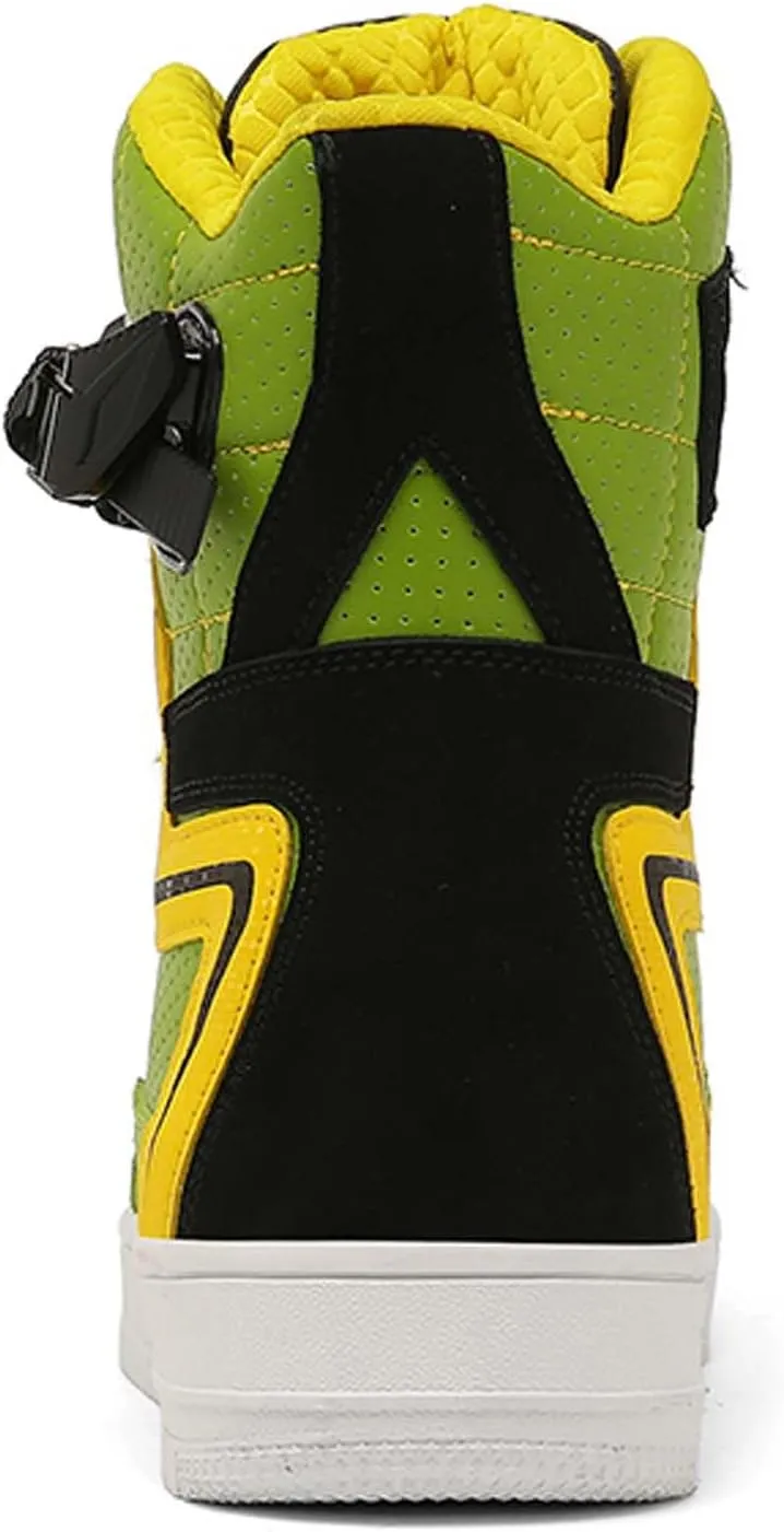 Men's and Women's Motorcycle Combat Boots, Racing Hiking, Outdoor Work Ankle Shoes, Men's Leather Boots With Protective Riding Boots
