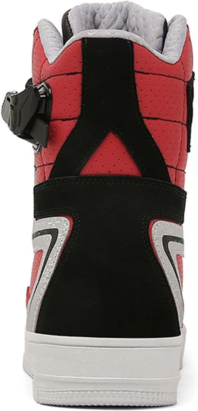 Men's and Women's Motorcycle Combat Boots, Racing Hiking, Outdoor Work Ankle Shoes, Men's Leather Boots With Protective Riding Boots