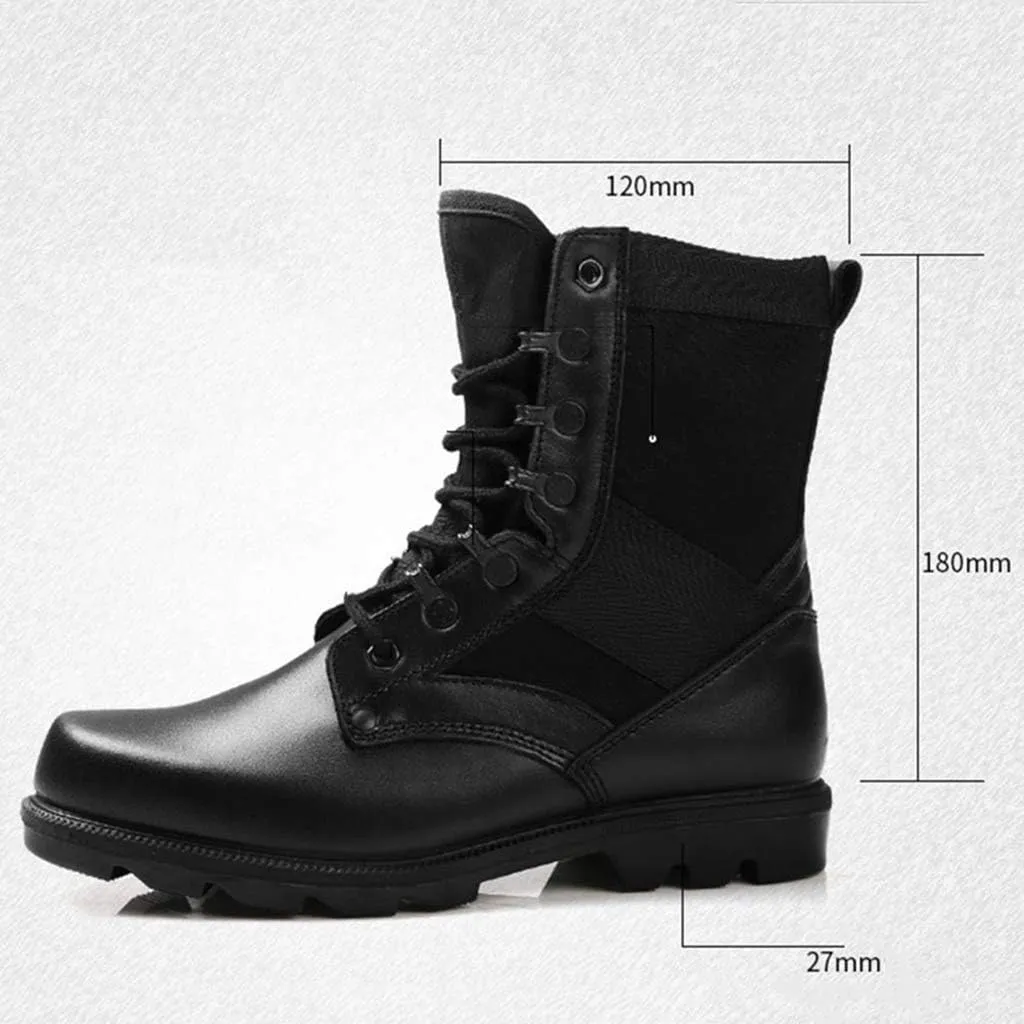 Men's Combat BootsOutdoor Mountaineering Off-Road Tactical Boots High-Tops Military Jungle Training Shoes,Black- 44/UK 9.5/US 10