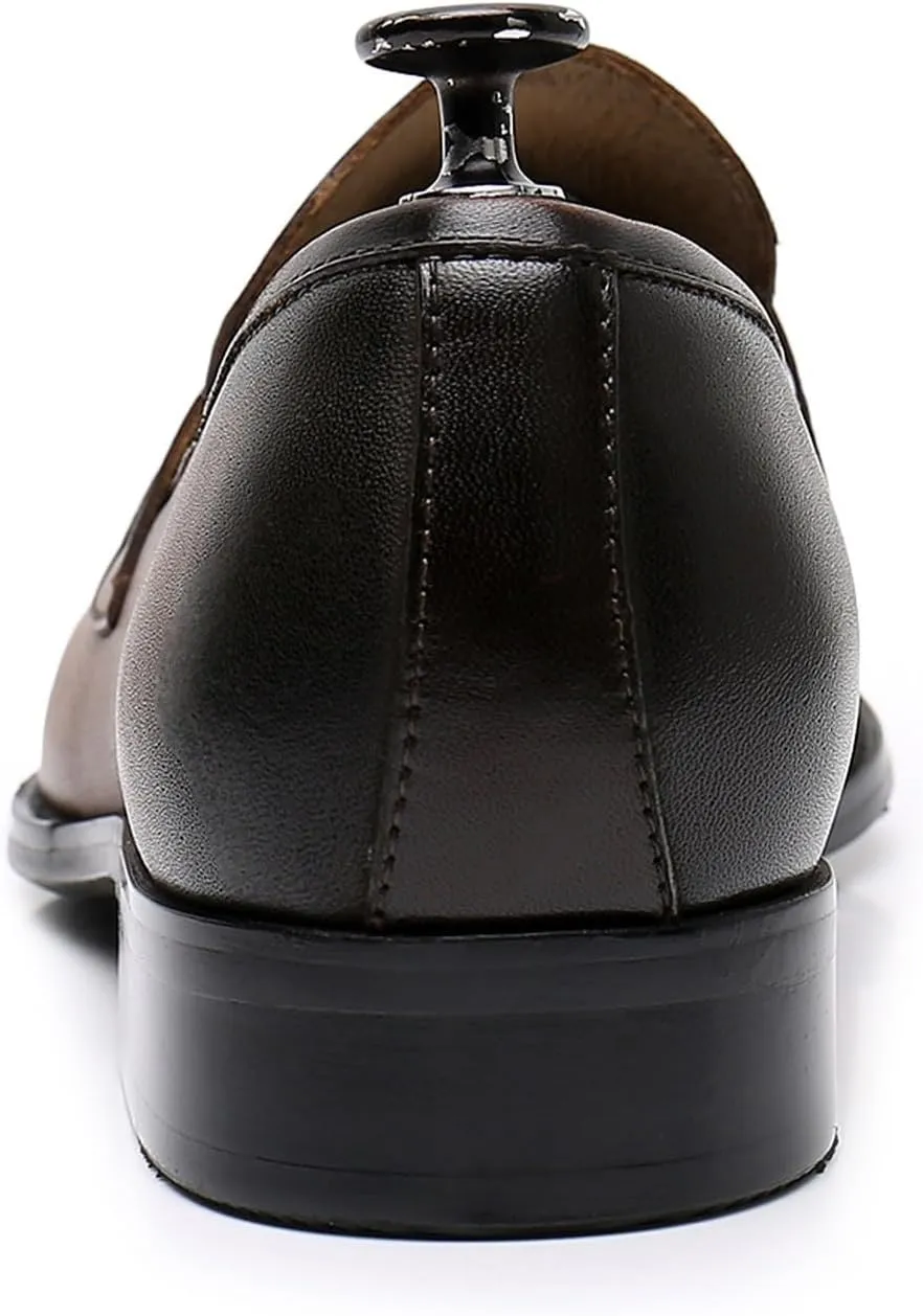 Mens Penny Loafers Slip On Formal Dress Shoes Fashion Modern Genuine Leather Suit Shoes Prom Wedding Business Mocasines Tuxedo Shoes for Men