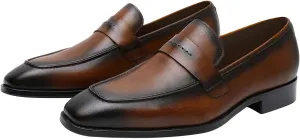 Mens Penny Loafers Slip On Formal Dress Shoes Fashion Modern Genuine Leather Suit Shoes Prom Wedding Business Mocasines Tuxedo Shoes for Men