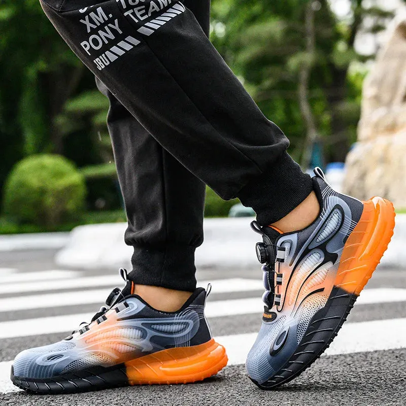 Men's Rotating Button Steel Toe Work Shoes, Indestructible