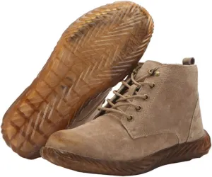Safety Shoes Men Steel Toe Cap Safety Trainers Womens Anti Slip Work Boots Unisex Protective Lightweight Breathable Industrial Shoes (Color : Brown, Size : 7 US)