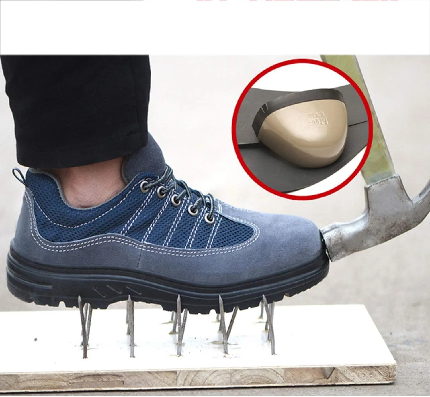 Safety Shoes Men Women Steel Toe Cap Trainers Mens Lightweight Breathable Industrial Safety Work Boots (Color : Gray, Size : 10 US)