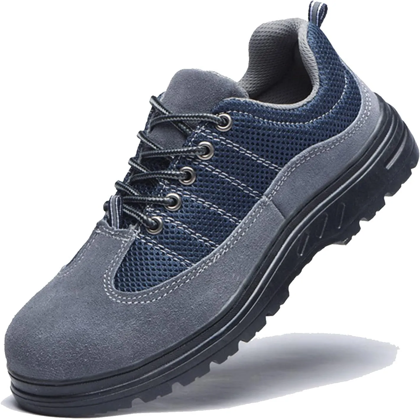 Safety Shoes Men Women Steel Toe Cap Trainers Mens Lightweight Breathable Industrial Safety Work Boots (Color : Gray, Size : 10 US)