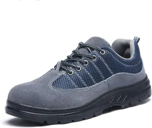 Safety Shoes Men Women Steel Toe Cap Trainers Mens Lightweight Breathable Industrial Safety Work Boots (Color : Gray, Size : 10 US)