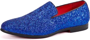 Santimon Mens Glitter Loafers Slip-On Dress Shoes  Sparkly Tuxedo & Suit Shoes for Weddings, Parties, and Formal Events