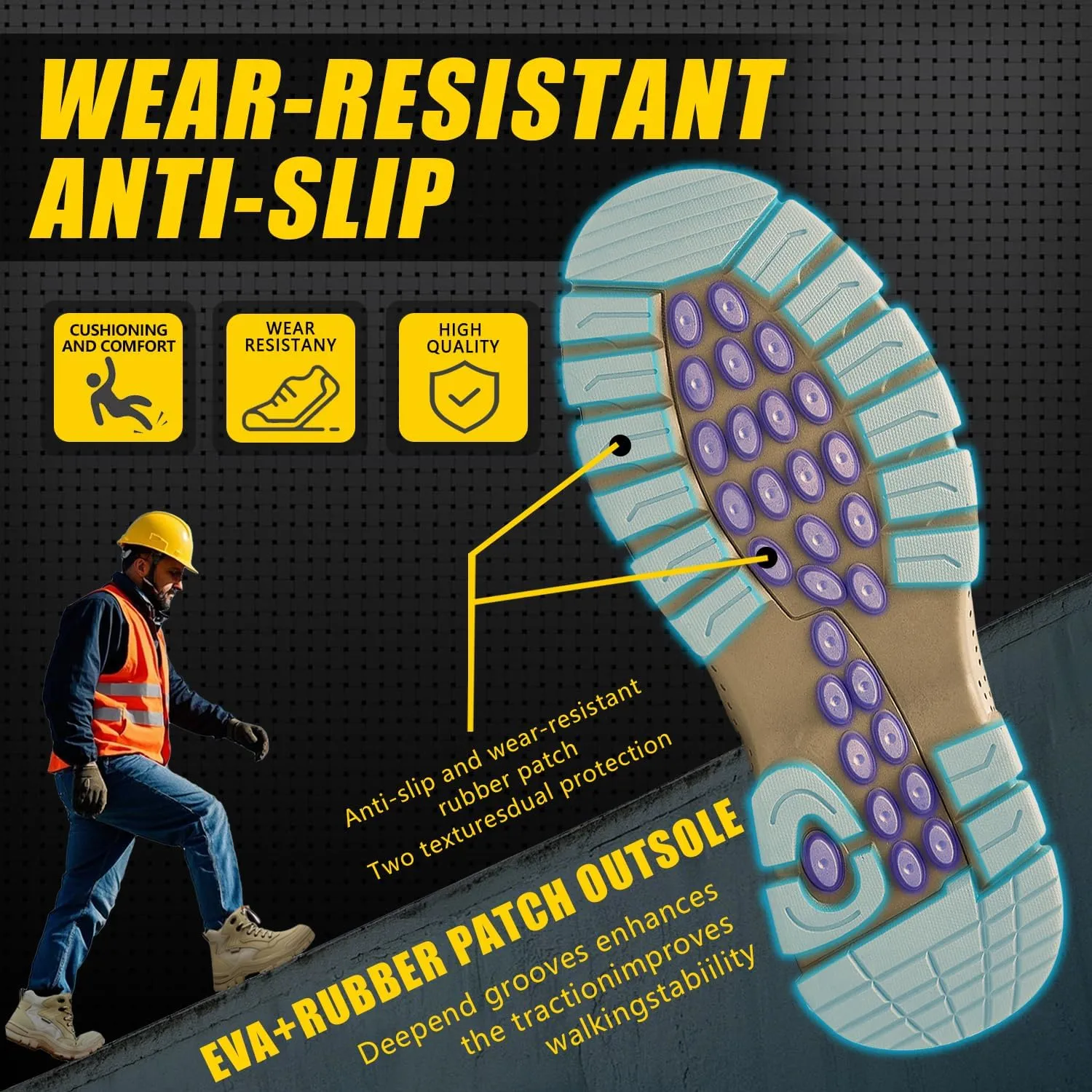 Steel Toe Boots for Men Women Indestructible High Top Steel Toe Work Shoes for Men Lightweight Non Slip Industry Construction Safety Boots