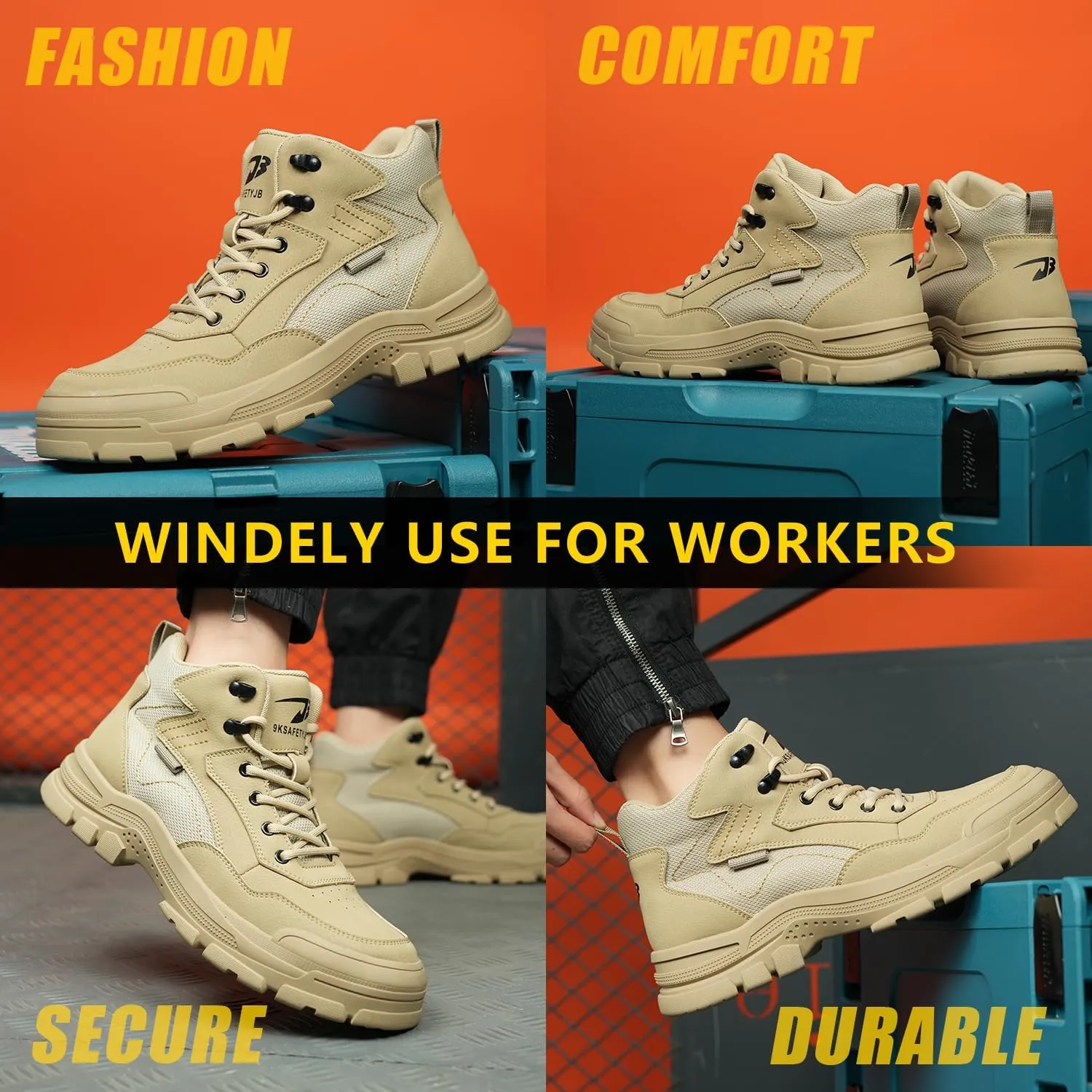 Steel Toe Boots for Men Women Indestructible High Top Steel Toe Work Shoes for Men Lightweight Non Slip Industry Construction Safety Boots