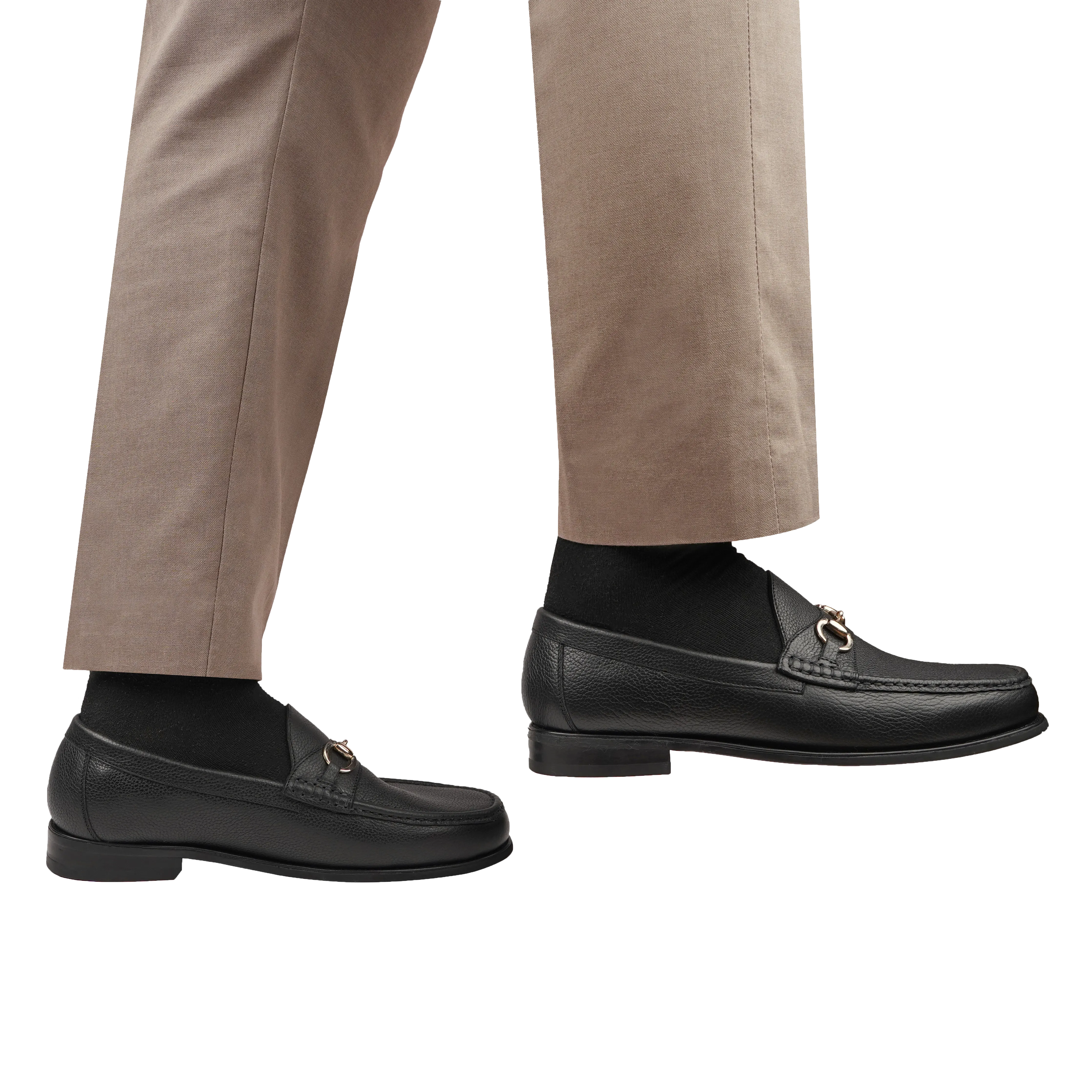 Tom - Men's Black Pebble Grain Leather Loafer