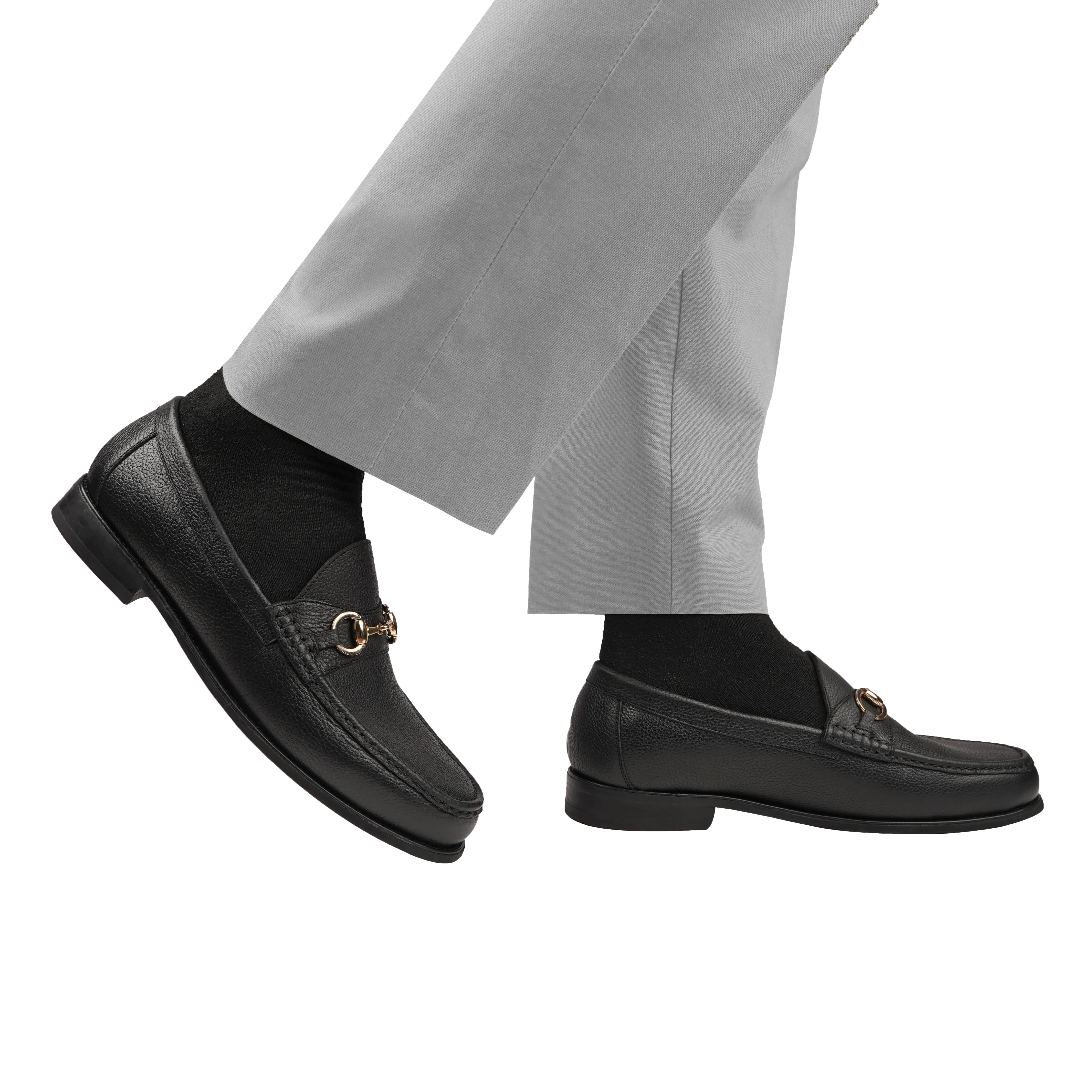 Tom - Men's Black Pebble Grain Leather Loafer