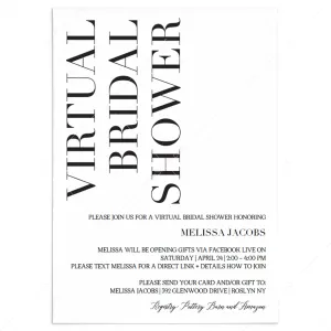Virtual Bridal Shower Invite Editable Template