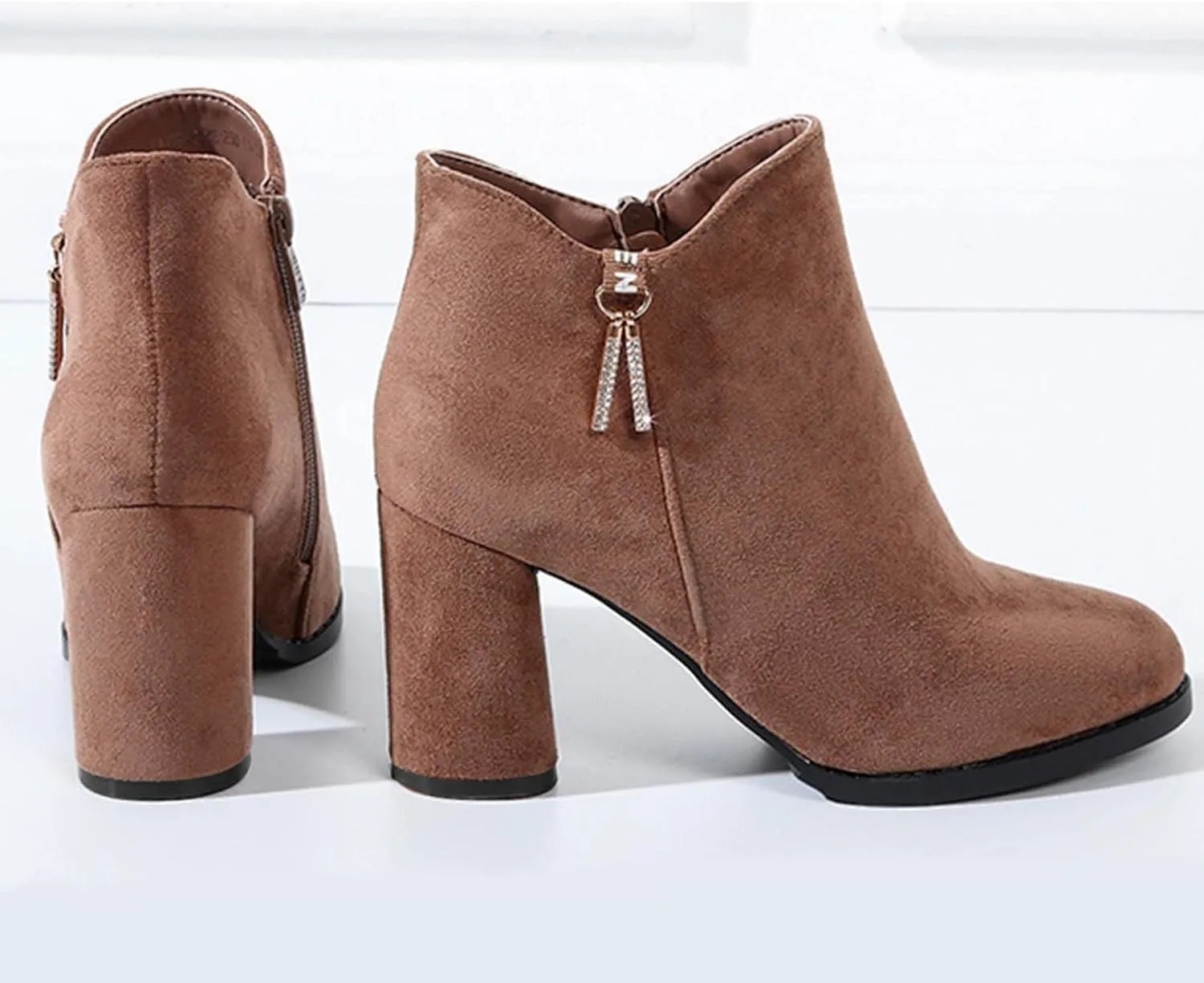 Womens Boots Ankle Boots for Women Women's Shoes Casual Boots Fashion High Chunky Heel Suede Padded Short Boots