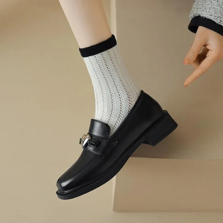 Women's Flat Loafers Fashion Heart Decoration Oxfords Business Work Casual Shoes