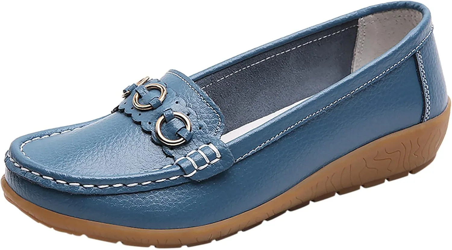 Womens Flats Comfortable Dressy Loafers Lightweight Walking Flat Slip On Work Shoes Round Toe Flats Loafers
