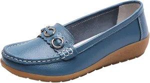 Womens Flats Comfortable Dressy Loafers Lightweight Walking Flat Slip On Work Shoes Round Toe Flats Loafers